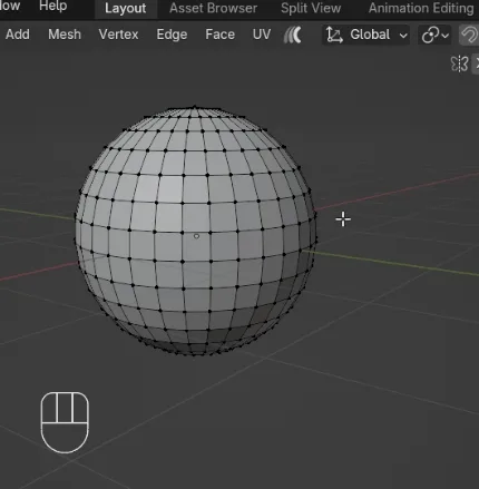 Blender tutorial demonstrating how to triangulate a selected area. The. Gif shows selecting the desired mesh area in edit mode and pressing ctrl + t, instantly converting all selected quads into triangles.