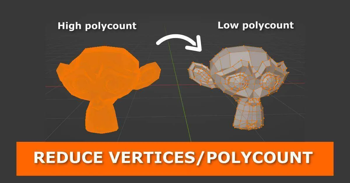 How to reduce geometry or faces or vertices or polygon count on a mesh in Blender