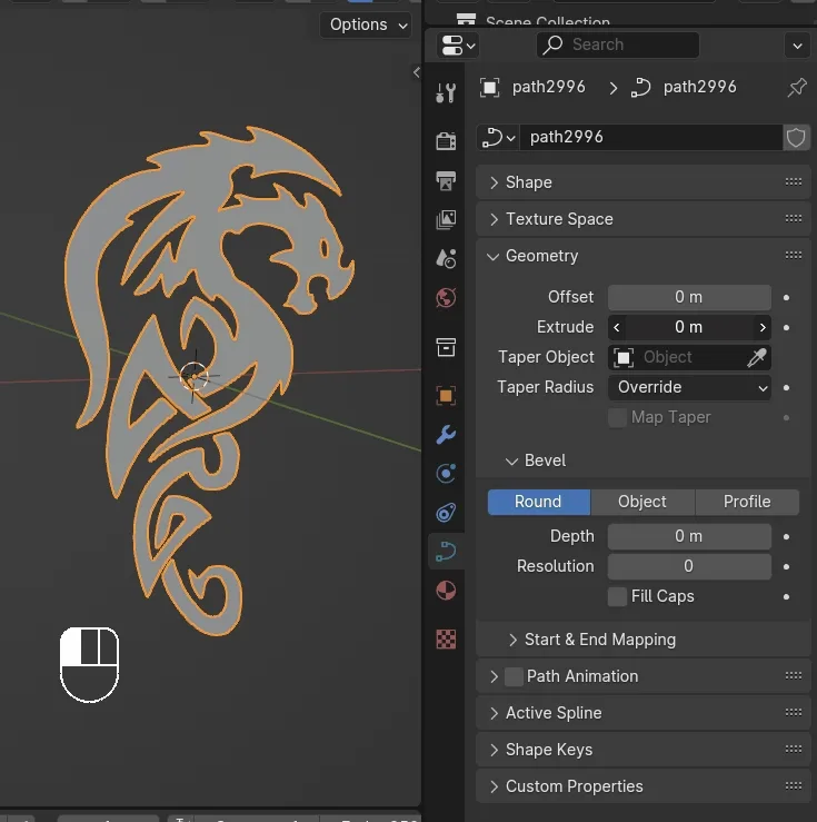 How To Convert Svg Files Into 3D Objects In Blender A screen recording of blender user interface showing how to add thickness and bevelling to an svg file that has been imported into blender.