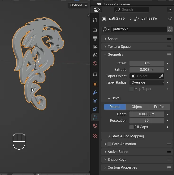How To Convert Svg Files Into 3D Objects In Blender A screen recording of blender user interface showing how to convert svg curves into mesh in blender.
