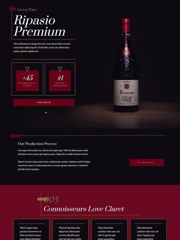 Wine seller v3 website screenshot
