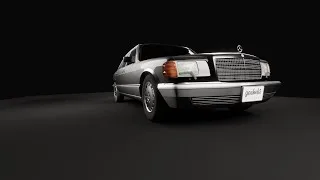 The iconic mercedes benz 560 sel animation rendered in blender's eevee render engine
